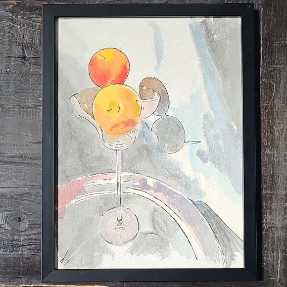 Black and Orange Still Life Painting